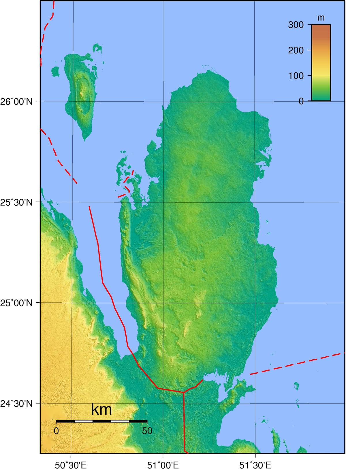 Zemljevid katar geografija